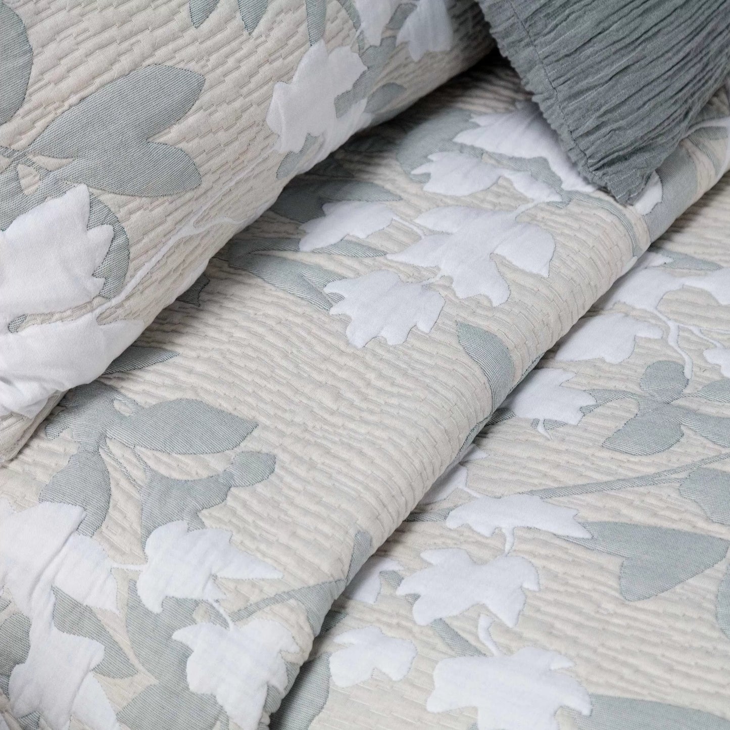 Colcha cubrecama jacquard hojas - Hiedra